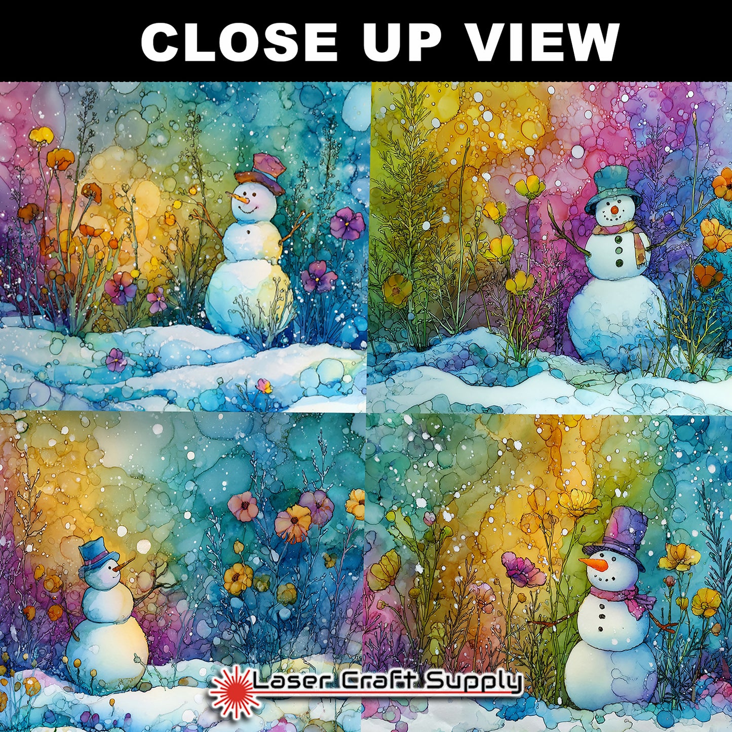 Snowman in the Garden - tile