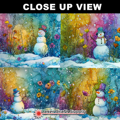 Snowman in the Garden - tile