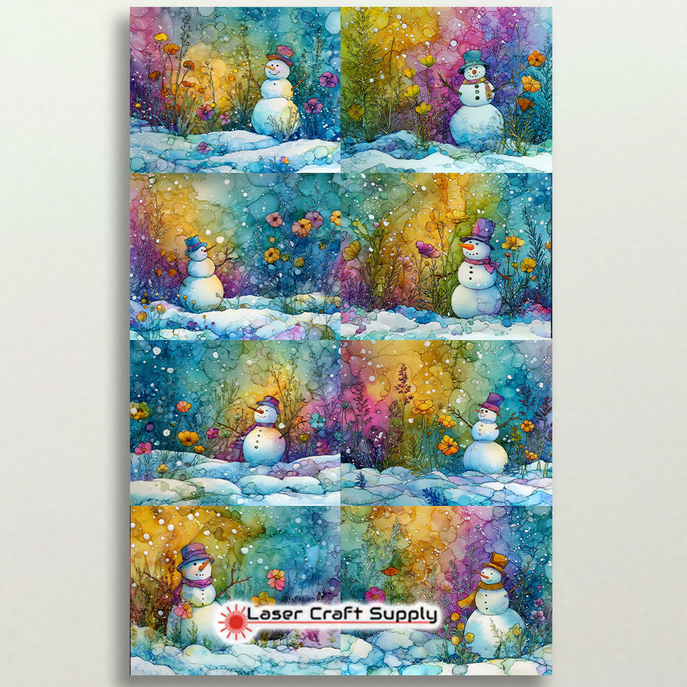 Snowman in the Garden - tile