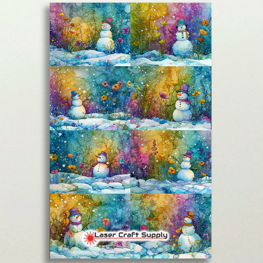 Snowman in the Garden - tile