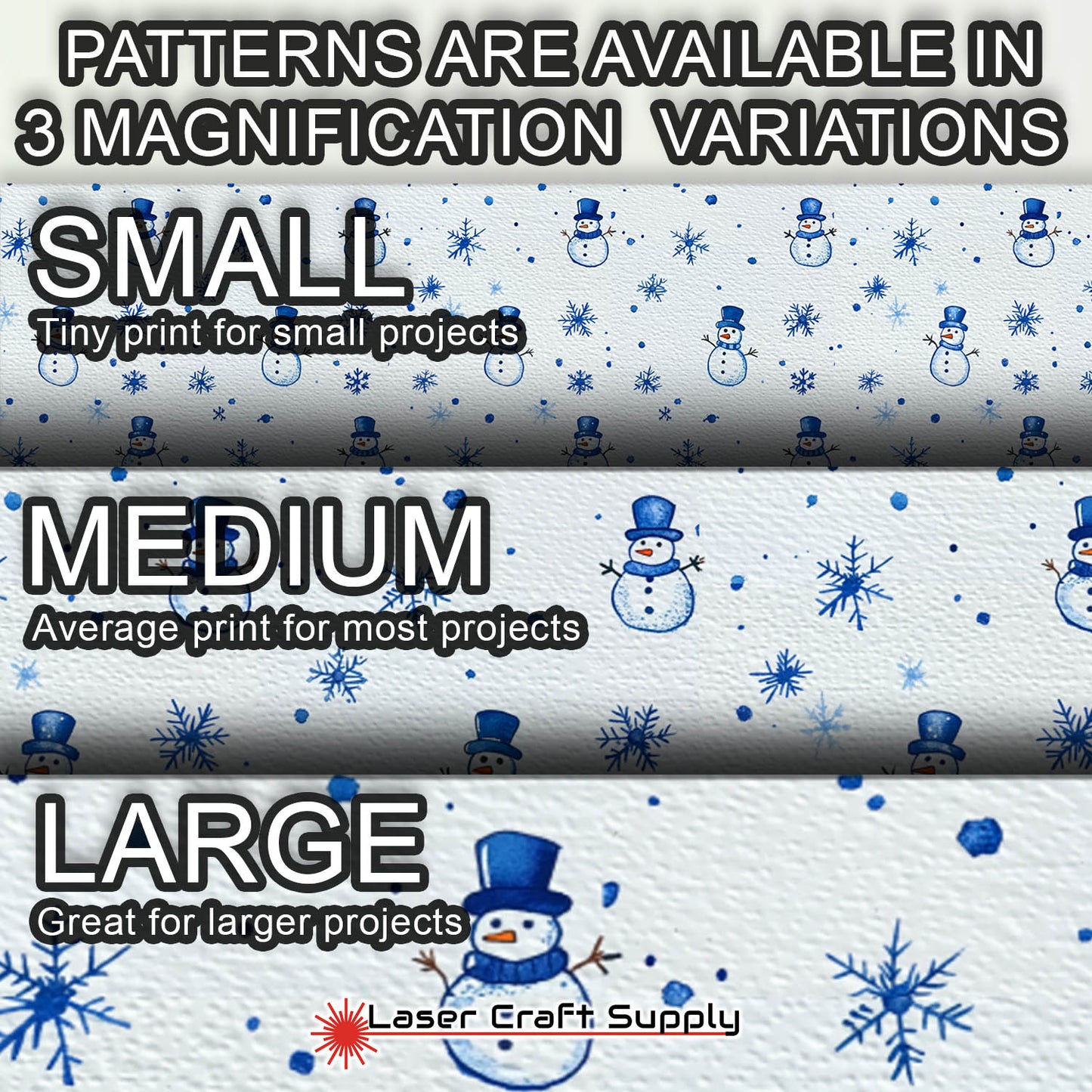 Snowmen and Snowflakes on White - Creative Cast