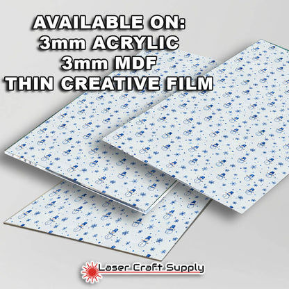 Snowmen and Snowflakes on White - Creative Cast