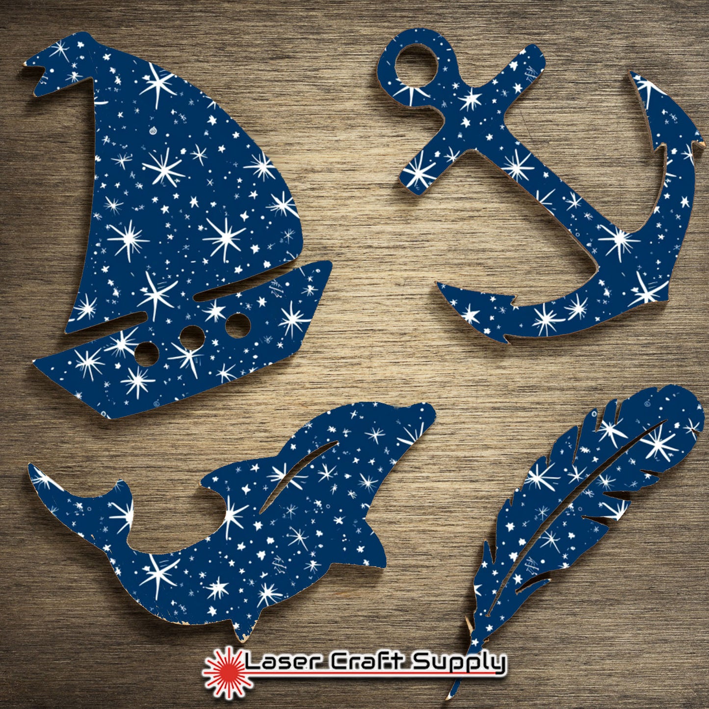 Creative Cast Acrylics - Sparky Snowflakes on Blue