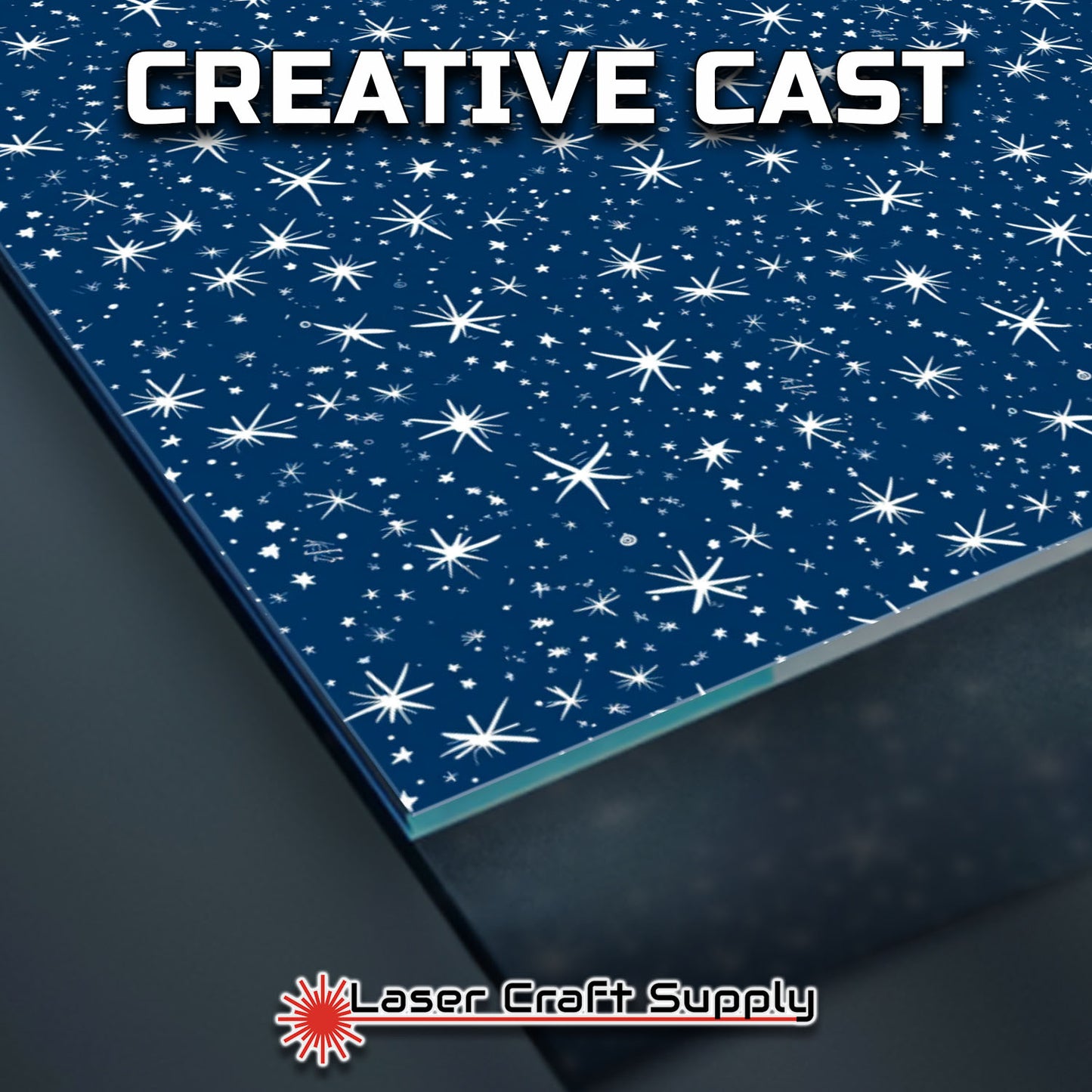 Creative Cast Acrylics - Sparky Snowflakes on Blue