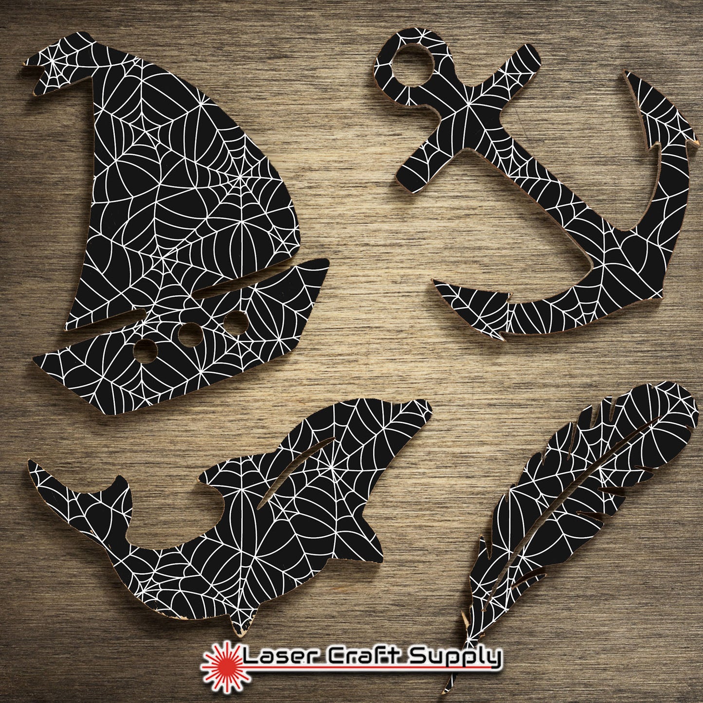 Creative Cast Acrylics - Spider Webs on Black