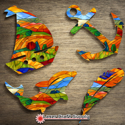 Creative Cast Acrylics - Rolling Hills & Trees - Stained Glass