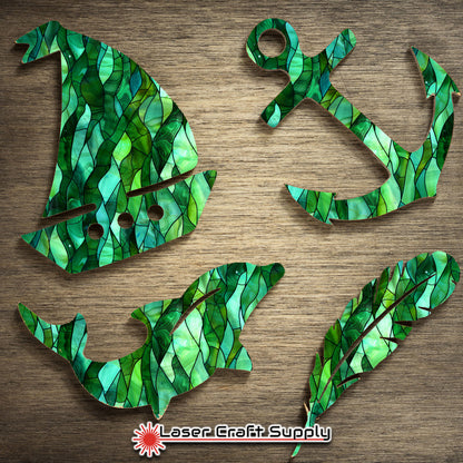 Creative Cast Acrylics - Green Sea Weed Strings - Stained Glass