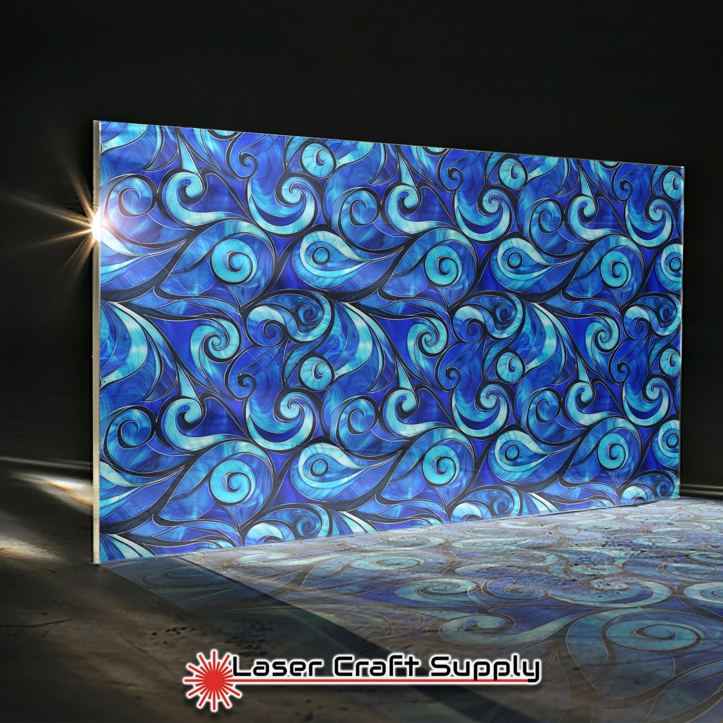 Creative Cast Acrylics - Swirls of Blue - Stained Glass
