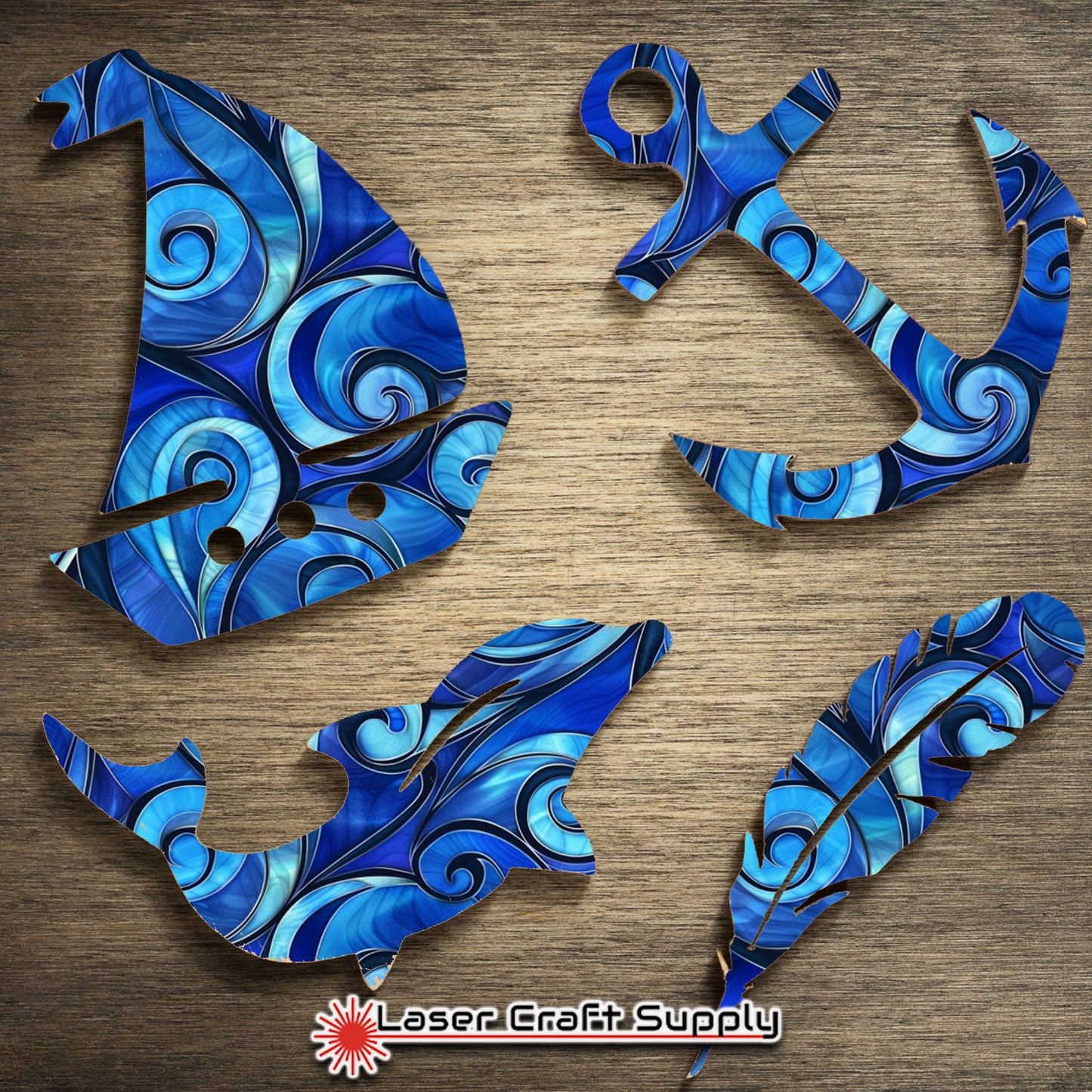 Creative Cast Acrylics - Swirls of Blue - Stained Glass