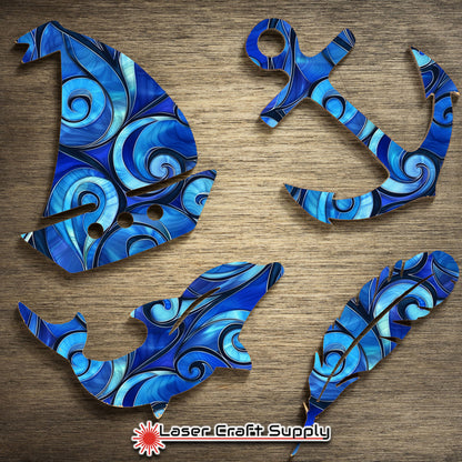 Creative Cast Acrylics - Swirls of Blue - Stained Glass