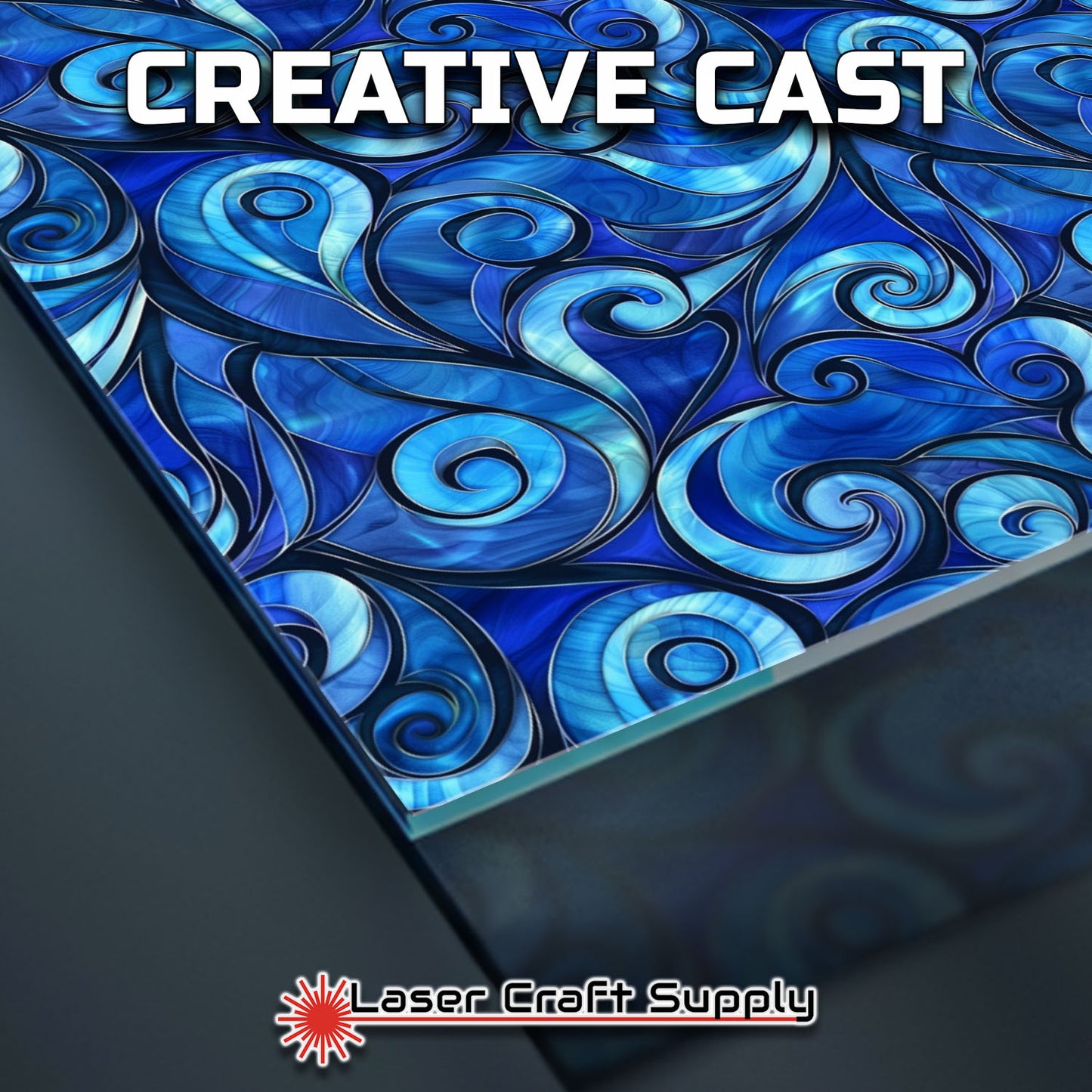 Creative Cast Acrylics - Swirls of Blue - Stained Glass