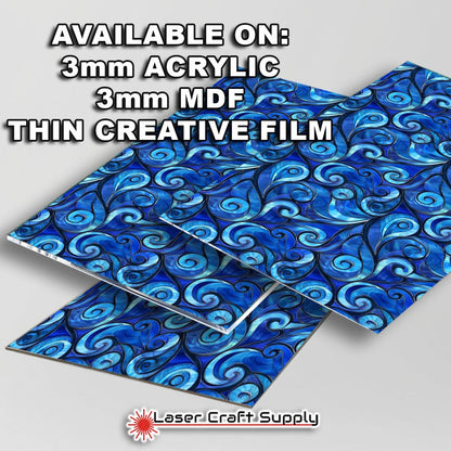 Creative Cast Acrylics - Swirls of Blue - Stained Glass