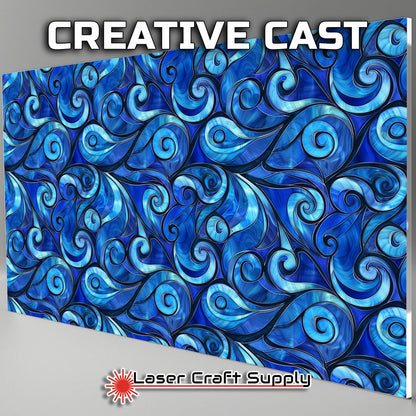 Creative Cast Acrylics - Swirls of Blue - Stained Glass