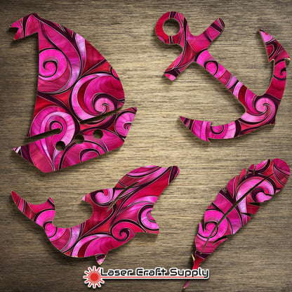 Creative Cast Acrylics - Swirls of Pink - Stained Glass