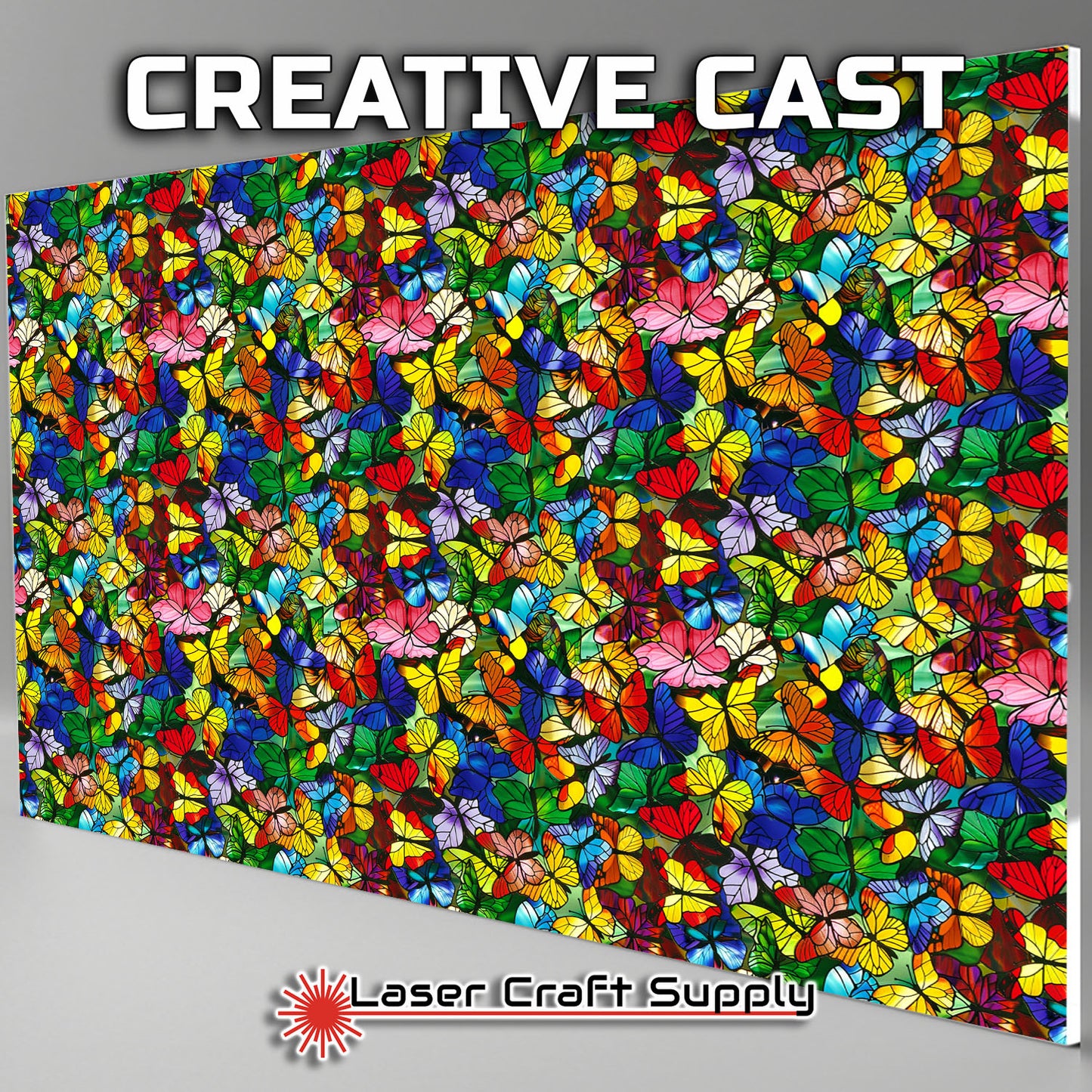 Creative Cast Acrylics - Butterflys All Over - Stained Glass