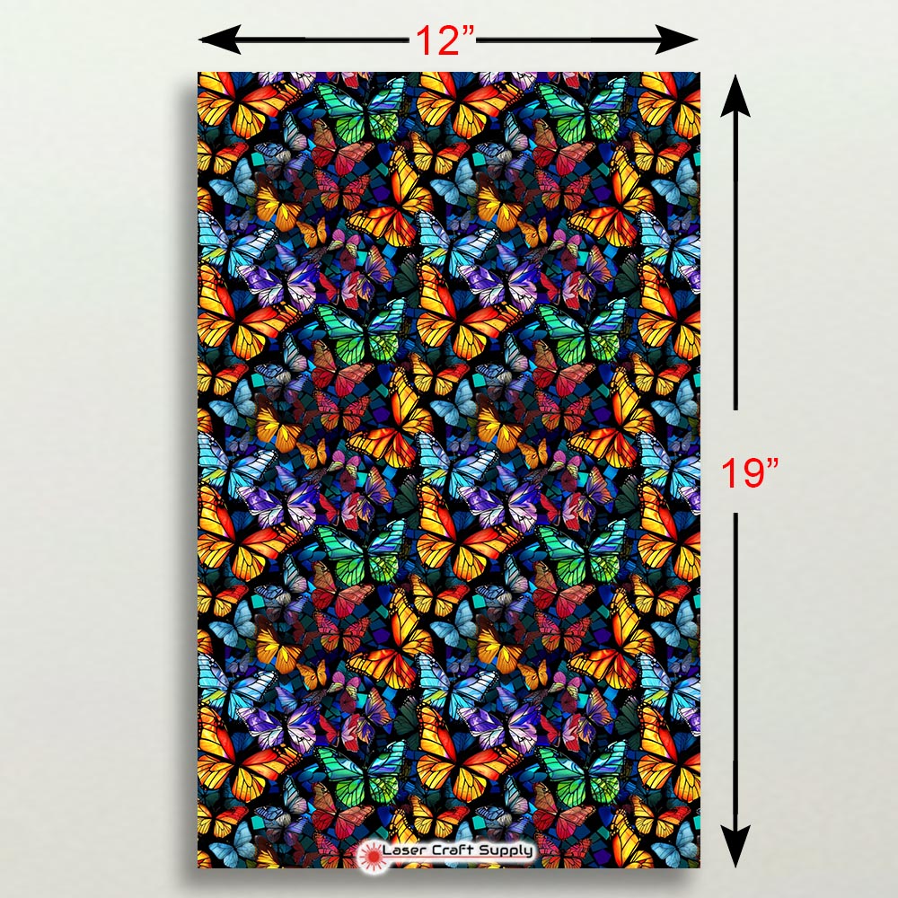 Creative Cast Acrylics - Butterflys on Dark Blue - Stained Glass