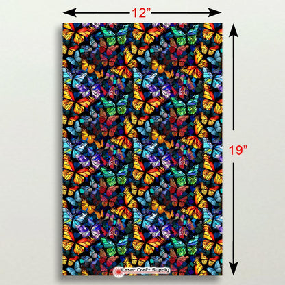 Creative Cast Acrylics - Butterflys on Dark Blue - Stained Glass