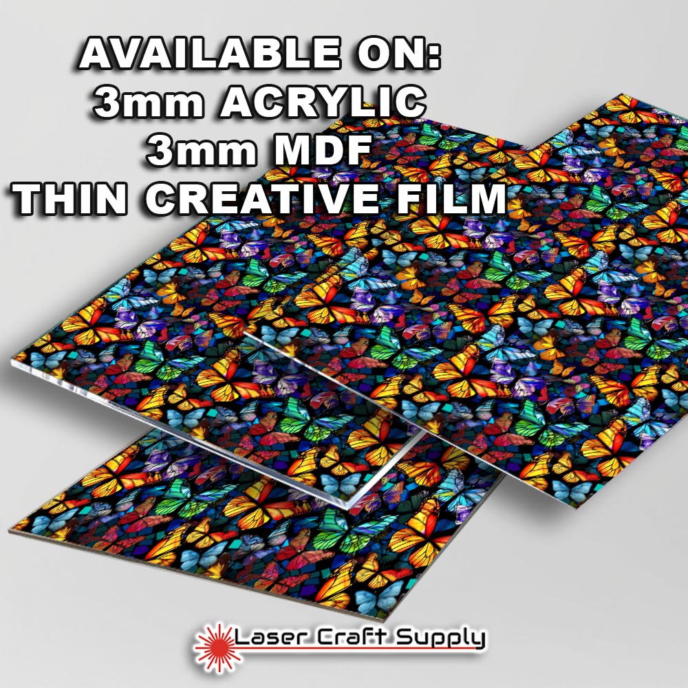 Creative Cast Acrylics - Butterflys on Dark Blue - Stained Glass