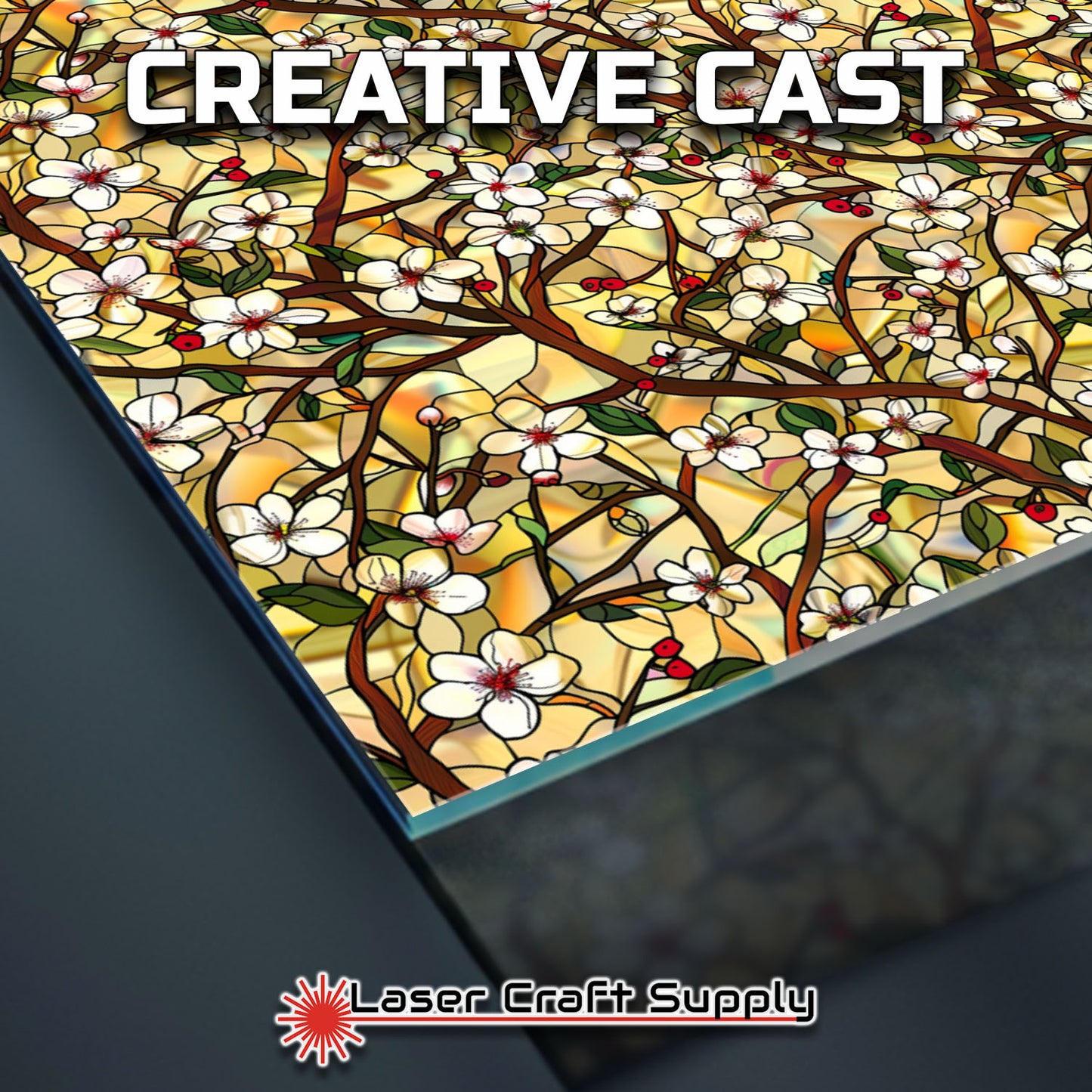 Creative Cast Acrylics - Cherry Blossoms- Stained Glass