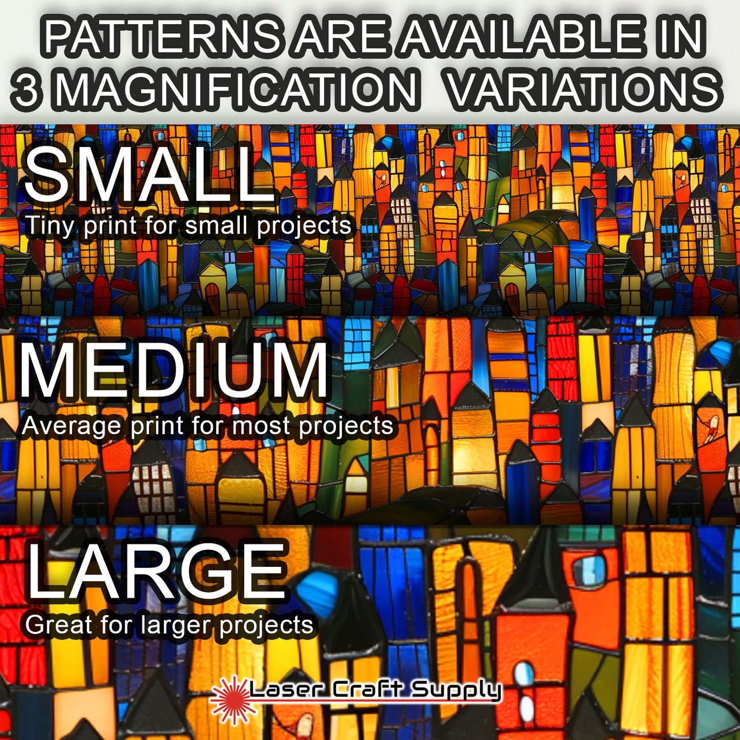 Creative Cast Acrylics - City Buildings- Stained Glass