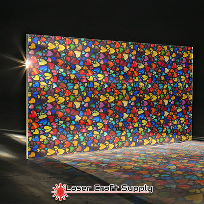 Creative Cast Acrylics - Color Hearts All Over - Stained Glass