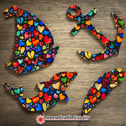 Creative Cast Acrylics - Color Hearts All Over - Stained Glass