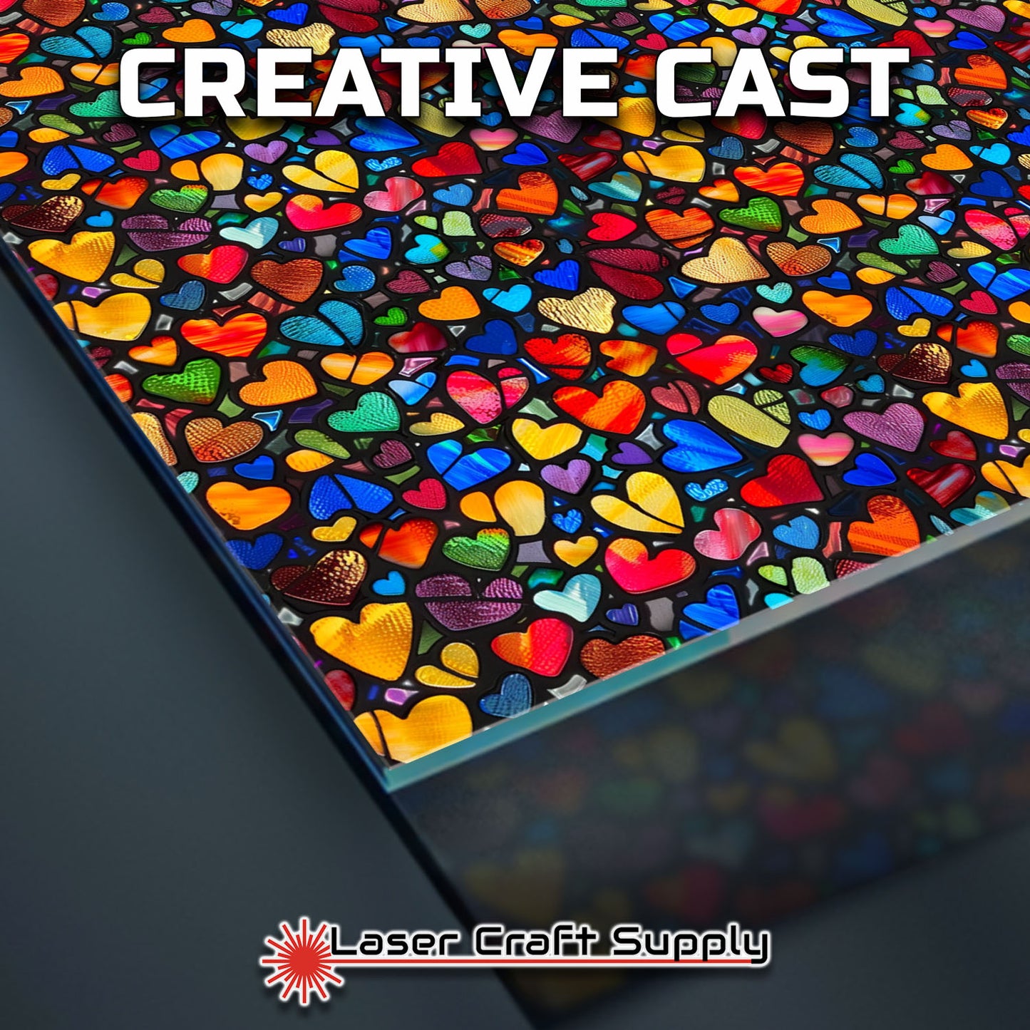 Creative Cast Acrylics - Color Hearts All Over - Stained Glass