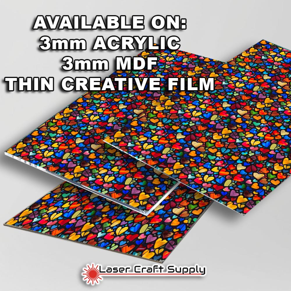 Creative Cast Acrylics - Color Hearts All Over - Stained Glass