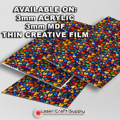 Creative Cast Acrylics - Color Hearts All Over - Stained Glass