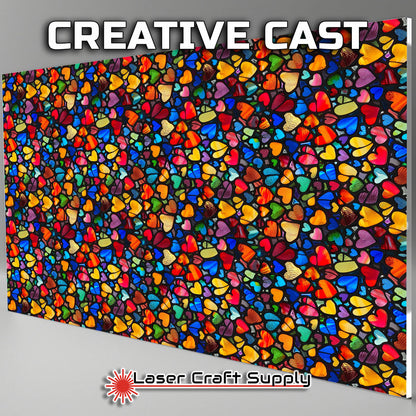 Creative Cast Acrylics - Color Hearts All Over - Stained Glass