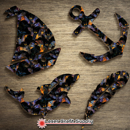 Creative Cast Acrylics - Dark Bats - Stained Glass