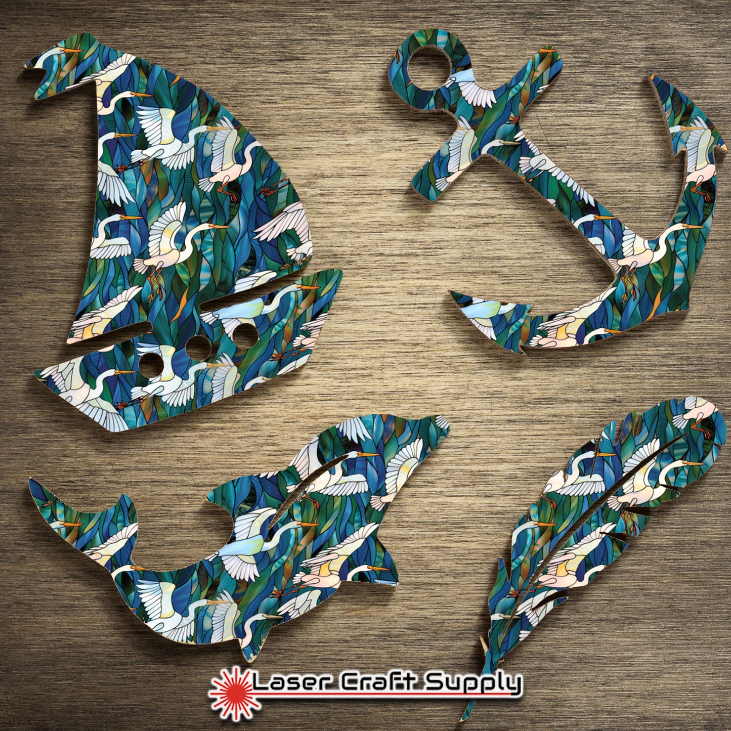 Creative Cast Acrylics - Flying Egrets- Stained Glass