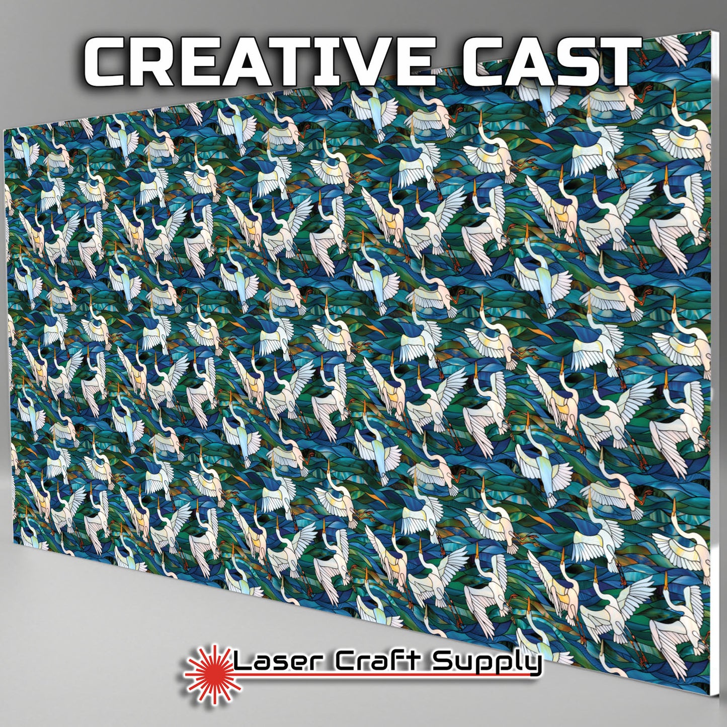 Creative Cast Acrylics - Flying Egrets- Stained Glass