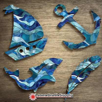 Creative Cast Acrylics - Ocean Rolling Waves - Stained Glass