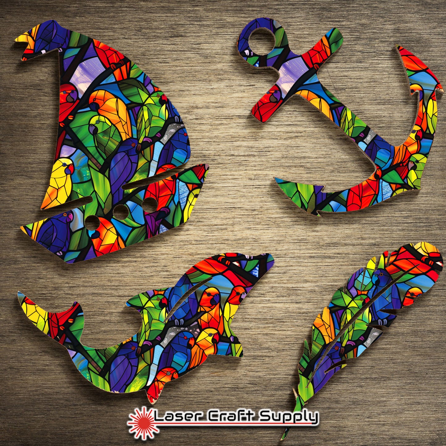 Creative Cast Acrylics - Parrots - Stained Glass