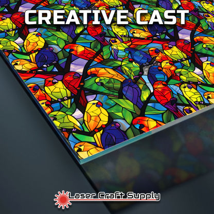 Creative Cast Acrylics - Parrots - Stained Glass