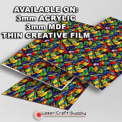 Creative Cast Acrylics - Parrots - Stained Glass