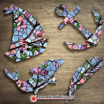Creative Cast Acrylics - Pink Cherry Blossoms - Stained Glass