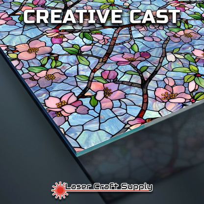 Creative Cast Acrylics - Pink Cherry Blossoms - Stained Glass