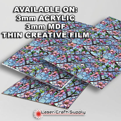 Creative Cast Acrylics - Pink Cherry Blossoms - Stained Glass