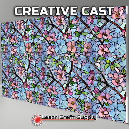 Creative Cast Acrylics - Pink Cherry Blossoms - Stained Glass