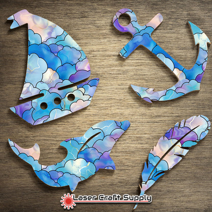 Creative Cast Acrylics - Fun Puffy Clouds - Stained Glass