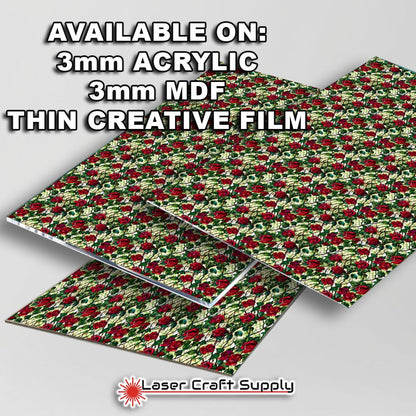 Creative Cast Acrylics - Red Rose on Green - Stained Glass