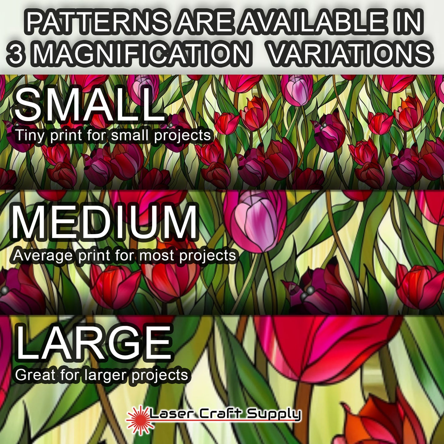 Creative Cast Acrylics - Red Tulips - Stained Glass