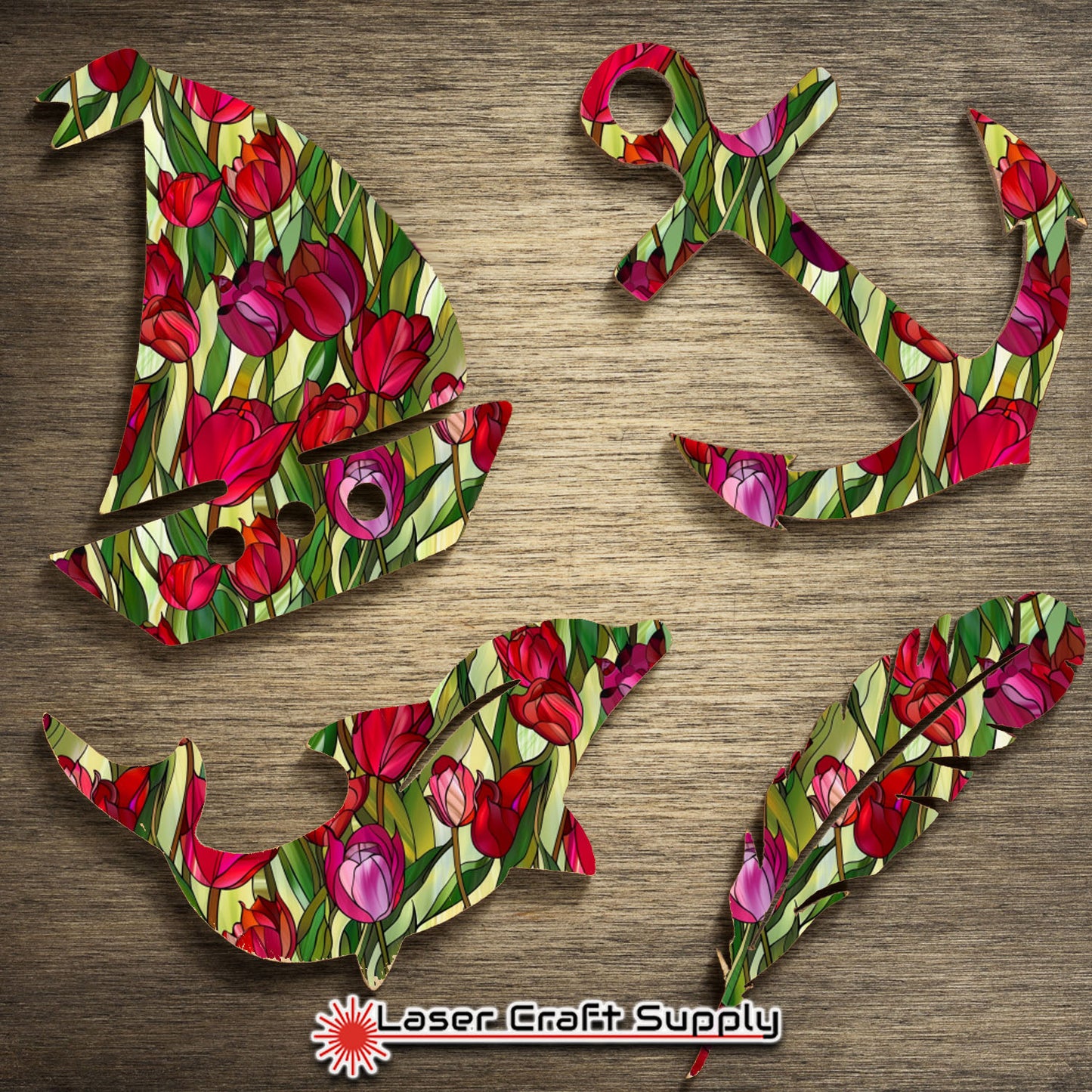 Creative Cast Acrylics - Red Tulips - Stained Glass