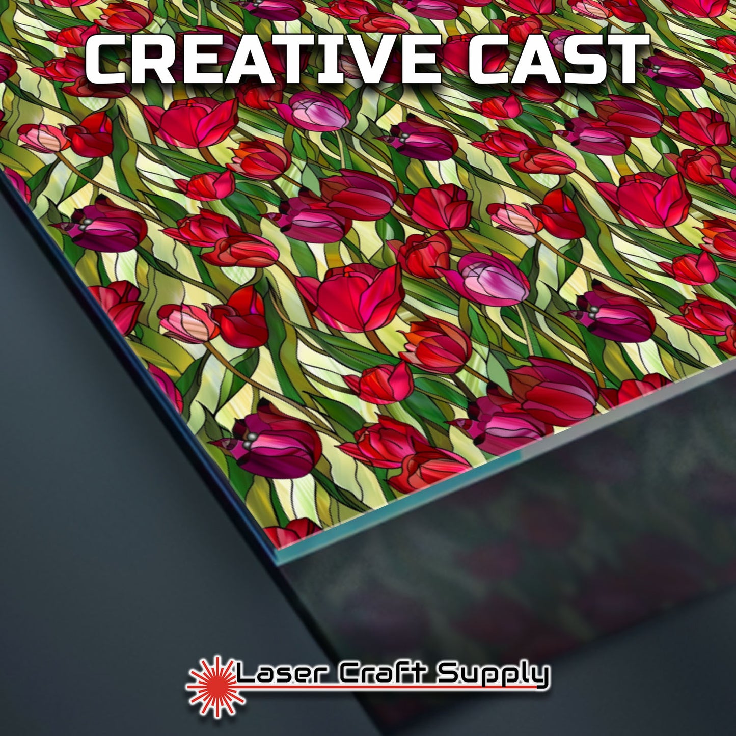 Creative Cast Acrylics - Red Tulips - Stained Glass