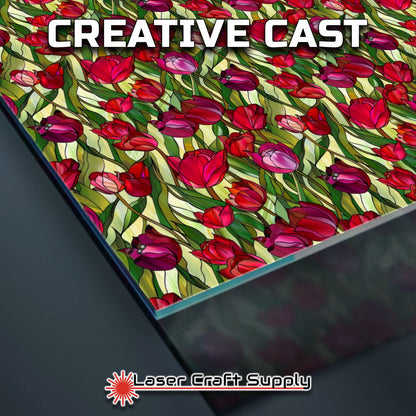 Creative Cast Acrylics - Red Tulips - Stained Glass