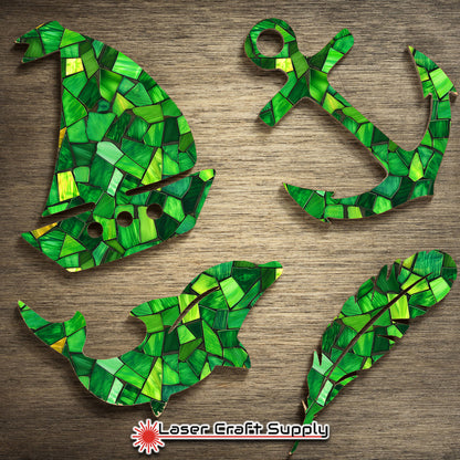 Creative Cast Acrylics - Rich Green Crystals- Stained Glass