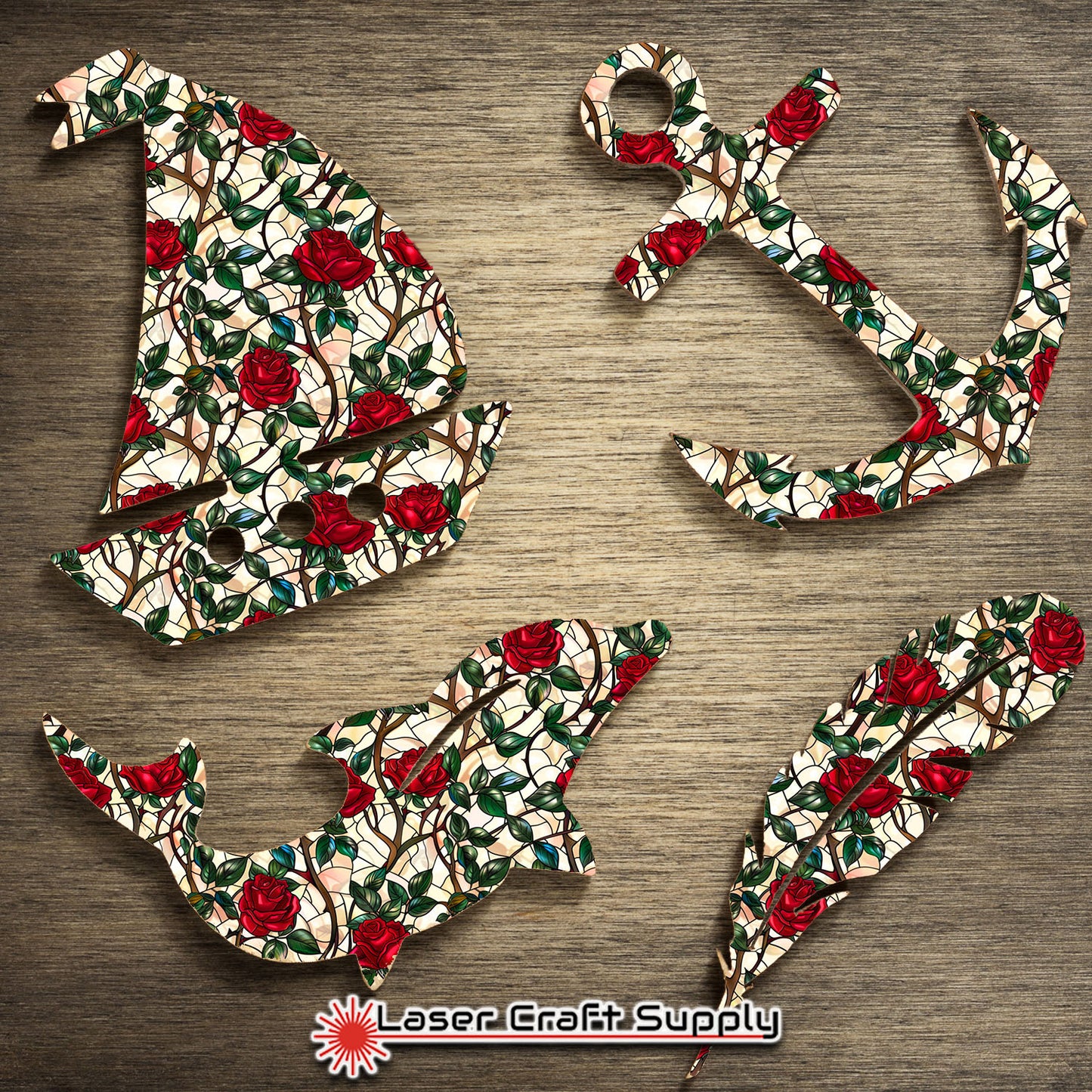 Creative Cast Acrylics - Rose Vines - Stained Glass