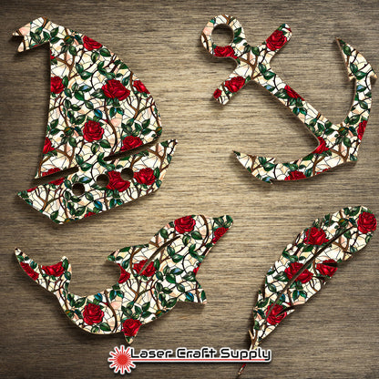 Creative Cast Acrylics - Rose Vines - Stained Glass